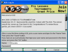 KGS Log In Window